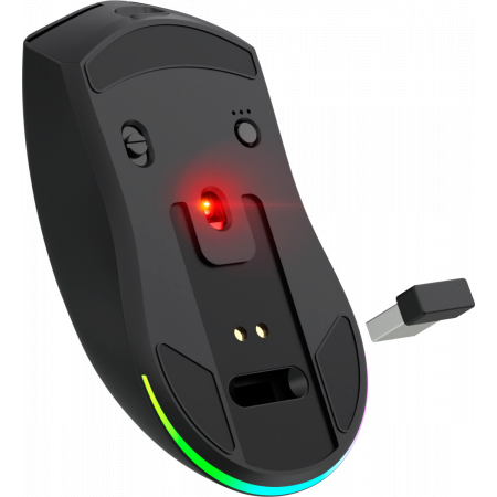 Мышь беспроводная Defender Bluetooth/2.4G/пров игровая 6кн 1600dpi RGB черн. Starlight GM-186 52186, фото , изображение 5