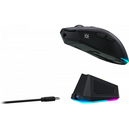 Мышь беспроводная Defender Bluetooth/2.4G/пров игровая 6кн 1600dpi RGB черн. Starlight GM-186 52186, фото , изображение 7