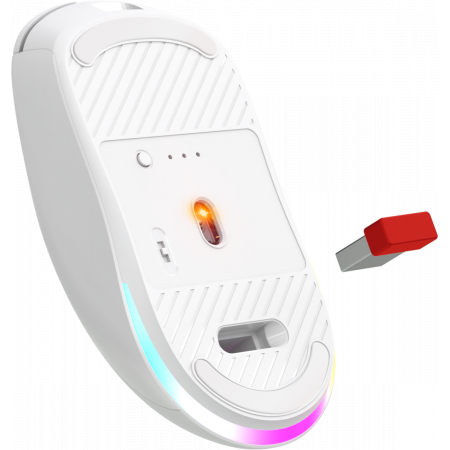Мышь беспроводная Defender Bluetooth/2.4G/провод. игровая 6кн. 7200dpi RGB белый Stone GM-551 52554, фото , изображение 5