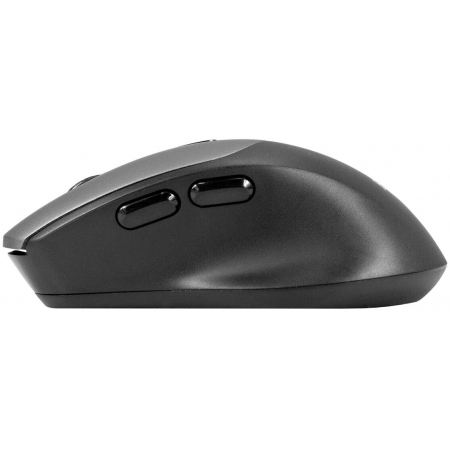 Беспроводная мышь ExeGate Professional Standard BT-070 (радиоканал 2,4 ГГц+Bluetooth5.2, оптическая, 1600dpi, 6D, 6 кнопок и колесо прокрутки, 500mah аккумулятор, черная, серая вставка, RTL), фото , изображение 5