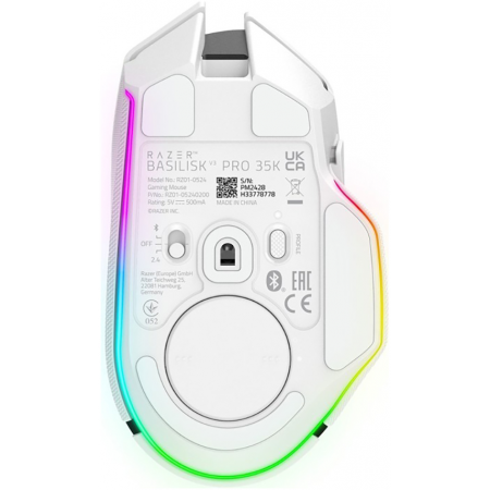 Мышь беспроводная/проводная Razer Basilisk V3 Pro 35K белый, 35000 dpi, радиоканал, Bluetooth, USB, кнопки - 11, фото , изображение 5