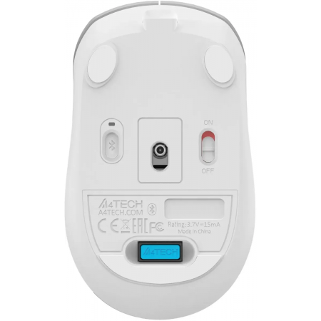 Мышь беспроводная A4Tech Fstyler FB26CS Air2 серебристый/белый, 2000 dpi, радиоканал, Bluetooth, USB, кнопки - 4, фото , изображение 9