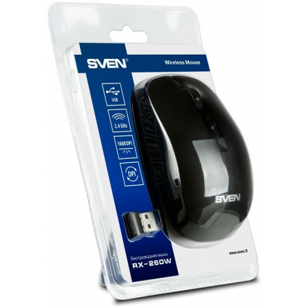 Мышь беспроводная SVEN RX-260W Чёрный, фото , изображение 7