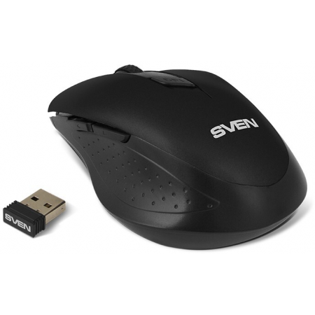 Мышь беспроводная SVEN RX-425W черный, 1600 dpi, радиоканал, USB, кнопки - 6, фото , изображение 2