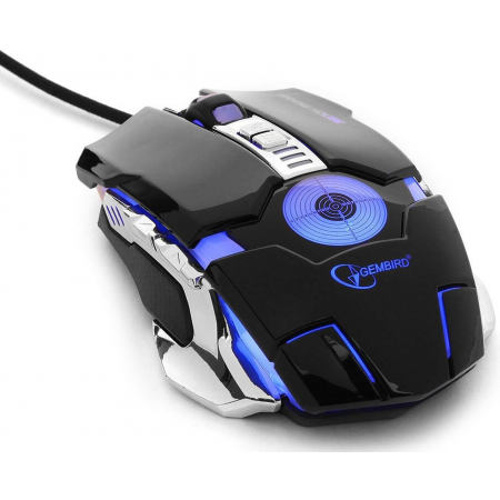 Проводная: Gembird MG-530, USB, 5кнопок+колесо-кнопка+кнопка огонь, 3200DPI, подсветка, программное, фото , изображение 2