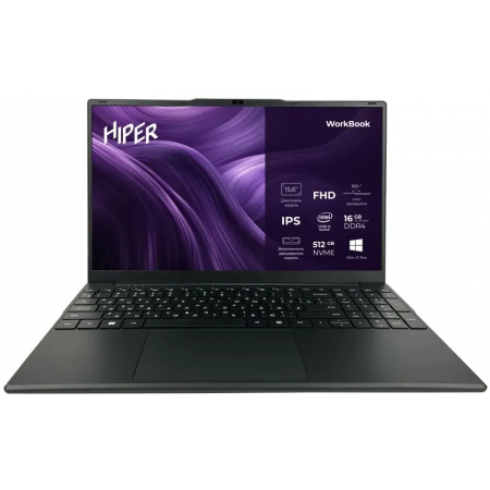 Ноутбук 15.6" IPS FHD HIPER WORKBOOK черный (Core i3 1215U/8Gb/256Gb SSD/VGA int/W11Pro (FWBC151-I312UR08N2FABWPG), фото 