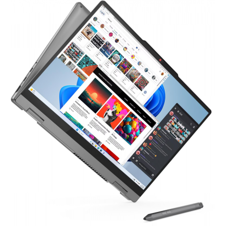 Ноутбук Lenovo IdeaPad 5 2-in-1 14IRH9 83KX0041PS (КЛАВ.РУС.ГРАВ.) Luna Grey 14" WUXGA (1920x1200) OLED 400nits Touch i7-13620H/16Gb/512Gb SSD/DOS/+Pen, фото , изображение 4