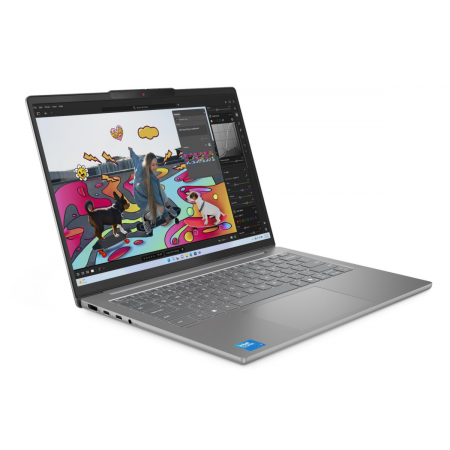 Ноутбук Lenovo IdeaPad Slim 5 14IRH10R 14"(1920x1200 OLED)/Intel Core 7 240H(2.5Ghz)/32768Mb/1024PCISSDGb/noDVD/Int:Intel® Graphics/Cam/BT/WiFi/60WHr/war 1y/1.39kg/luna grey/noOS + 65W, RU kbd, фото , изображение 2