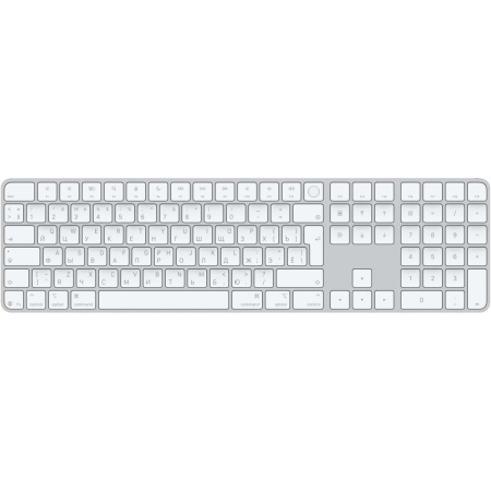 Клавиатура Apple MXK73RS/A Magic Keyboard with Touch ID and Numeric Keypad - Russian (USB-C), фото 