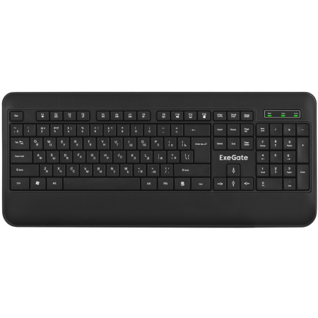 Клавиатура ExeGate Professional Standard LY-E5500M (USB, полноразмерная, влагозащищенная, 104кл., Enter большой, подставка под запястья, длина кабеля 1,35м, черная, Color Box), фото , изображение 2