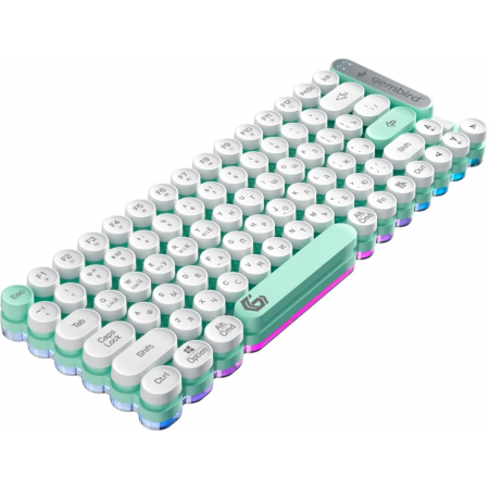 Беспроводная клавиатура Gembird KBW-9, 80кл, подсветка 6 цв, BT 5.1/радио/USB, белая, фото , изображение 2