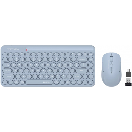 Клавиатура + мышь A4Tech Fstyler FG3200 Air клав:синий мышь:синий USB беспроводная slim Multimedia, фото , изображение 2