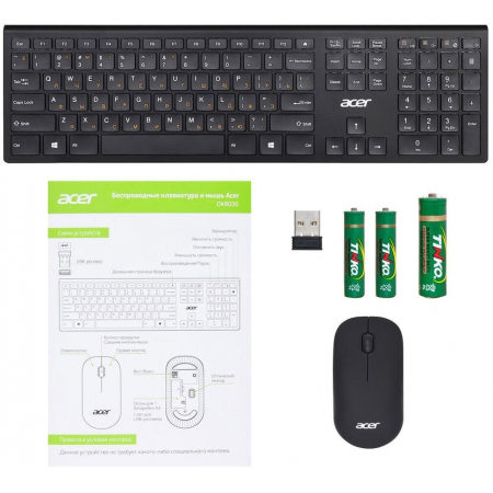 Комплект клавиатура и мышь Acer OKR030 [ZL.KBDEE.005]  Combo wilreless USB  slim black, фото , изображение 8