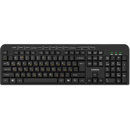 Комплект ExeGate Professional Standard Combo MK150 (клавиатура мультимедийная влагозащищенная 116кл. + мышь оптическая 1200dpi, 3 кнопки и колесо прокрутки, длина кабелей 1,5м; USB, черный, RTL), фото , изображение 2