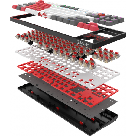 Клавиатура A4Tech Bloody WS87 Naraka механическая беспроводная USB черный/красный (WS87), фото , изображение 10