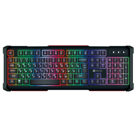 Клавиатура Оклик 717G BLACK DEATH черный/серый USB Multimedia for gamer LED (476395), фото 