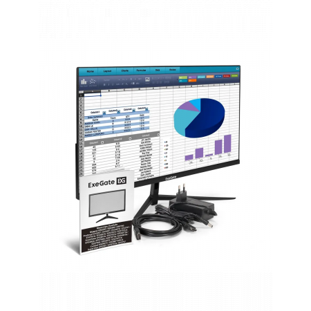 Монитор 23.8 ExeGate SuperView EH2407 черный 100 Гц (IPS LED Grade A+, FHD, 1920x1080@100Гц, 16:9, 250cd/m2, 1000:1, 178°/178°, 5ms, D-Sub, HDMI, FreeSync, Flicker-free, Low Blue Light, кабель HDMI 1.5м, VESA 75x75, регулировка наклона ), фото , изображение 2