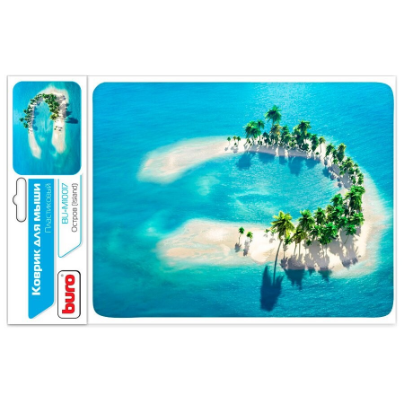 Коврик для мыши Buro BU-M10017 Мини рисунок/остров 230x180x2мм, фото 