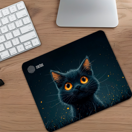 Коврик для мыши Cactus Black Cat 250x200x3мм (CS-MPC-D09S), фото , изображение 3