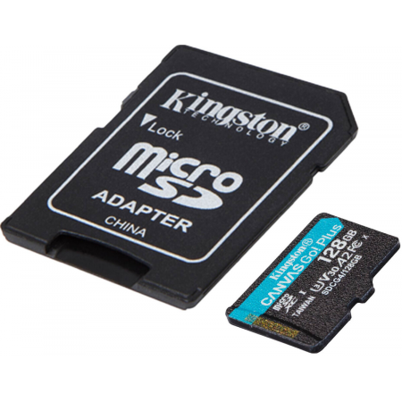 Флеш карта microSDXC 128GB Kingston SDCG4/128GB Canvas Go! Plus V30 A2 + adapter, фото 