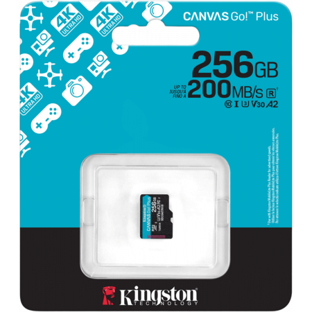 Флеш карта microSDXC 256GB Kingston SDCG4/256GBSP Canvas Go! Plus V10 A2 w/o adapter, фото , изображение 3