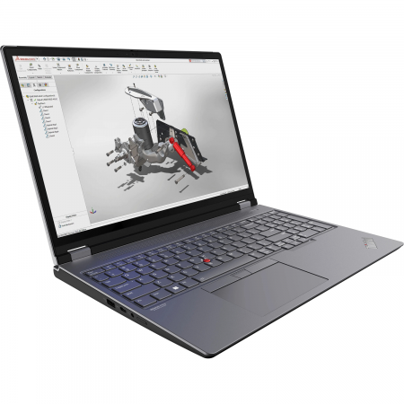Ноутбук Lenovo ThinkPad P16 G2 16" WQUXGA (3840 x 2400) IPS 100%DCI-P3 800 nits, Intel i7-14700HX, 32GB DDR5, 1TB SSD, NVIDIA RTX 1000 Ada 6Gb, Intel® Wi-Fi 6E, 1080P FHD RGB Cam, 94Wh, Backlit Keys, Win 11 Pro, Black ( EN_kbd , 3pin cable), фото , изображение 3