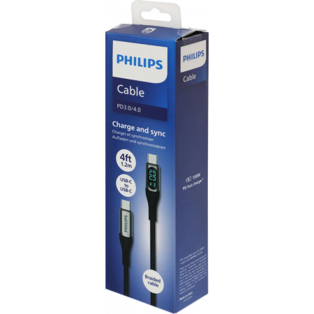 Кабель Philips DLC9100 USB Type-C (m)-USB Type-C (m) 1.2м черный коробка (упак.:1шт), фото , изображение 3
