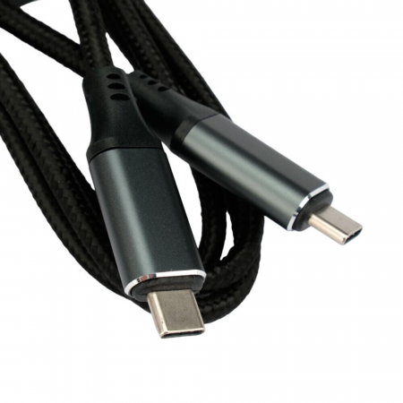 Кабель USB4.0 Cablexpert CC-USB4-CMCM-BR-1M, Type-C/Type-C, 5A, 240Вт, PD3.1/QC4.0, 40Gbps, медь, 1м, черный, пакет, фото , изображение 2