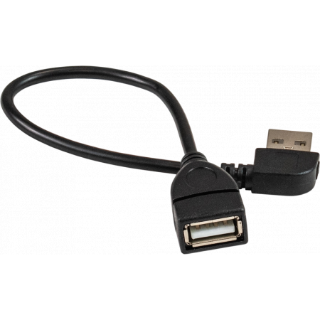 Удлинитель USB 2.0 ExeGate EX-CC-USB2-AMAF-0.15L (Am/Af, угловой 90-градусный коннектор (горизонтальный левый), 0,15м), фото , изображение 2