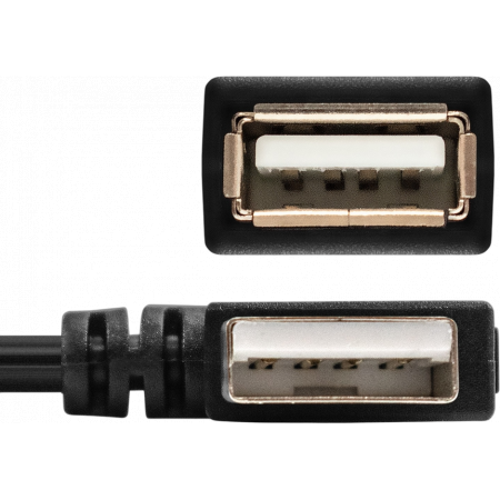 Удлинитель USB 2.0 ExeGate EX-CC-USB2-AMAF-0.15L (Am/Af, угловой 90-градусный коннектор (горизонтальный левый), 0,15м), фото , изображение 3