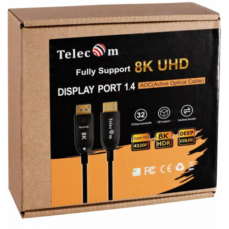 Активный оптический кабель Telecom DP1.4 8K@60Hz 30м , фото , изображение 6