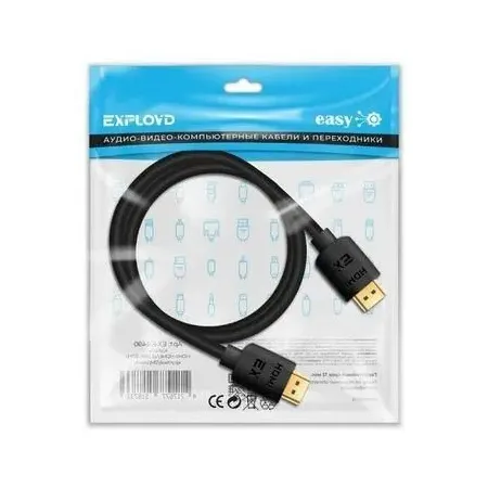 Кабель EXPLOYD EX-K-1491 HDMI-HDMI/V2.0/4K 60Hz/круглый/черный/3М, фото , изображение 2