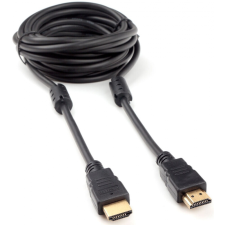 Кабель HDMI Cablexpert CCF2-HDMI4-15, 19M/19M, v2.0, медь, позол.разъем, экран, 2 фер.кольца, 4.5м, черный, пакет, фото 