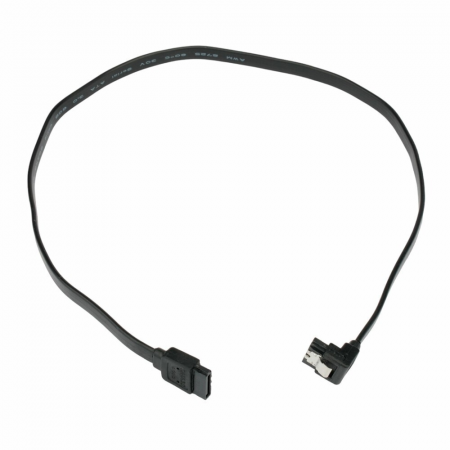 Кабель интерфейсный SATA Cablexpert CC-SATAM-DATA90-BL-50CM, Sata3 7pin/7pin, мет.защелка, угловой разъем, 50см, черный, пакет, фото , изображение 2