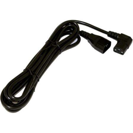 Кабель питания Hyperline PWC-IEC13A-IEC14-3.0-BK монитор-компьютер IEC 320 C13 (угловая) - IEC 320 C14 (3x1.0), 10A, прямая вилка, 3м, цвет черный, фото , изображение 2