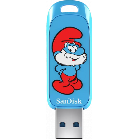 Флеш Диск SanDisk Smurfs 128Gb , USB3.2, синяя, фото , изображение 2
