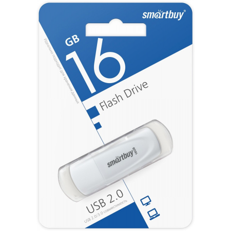 UFD 2.0 накопитель SmartBuy 16GB Scout White (SB016GB2SCW), фото , изображение 3