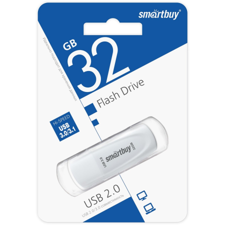 Флеш -накопитель Smartbuy (SB032GB3SCW) UFD 3.0/3.1 032GB Scout White, фото , изображение 2