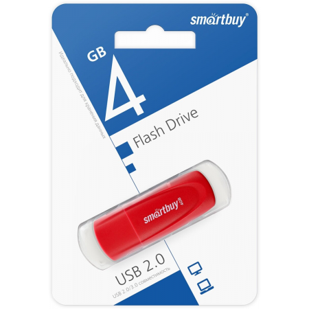 UFD 2.0 накопитель SmartBuy 004GB Scout Red (SB004GB2SCR), фото , изображение 3