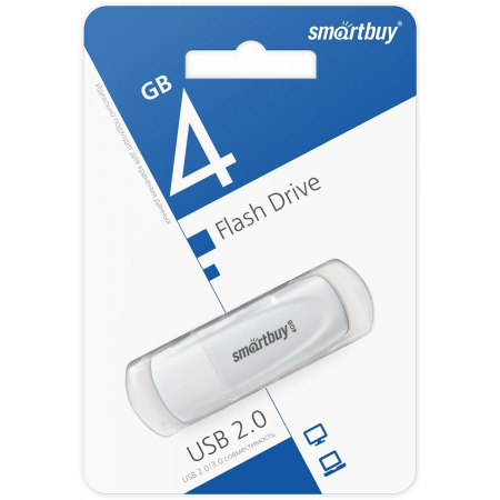 UFD 2.0 накопитель SmartBuy 004GB Scout White (SB004GB2SCW), фото , изображение 3