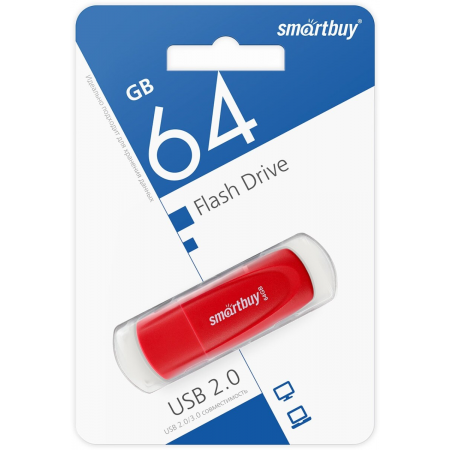 Флеш -накопитель Smartbuy (SB064GB2SCR) UFD 2.0 064GB Scout Red красный, фото , изображение 3
