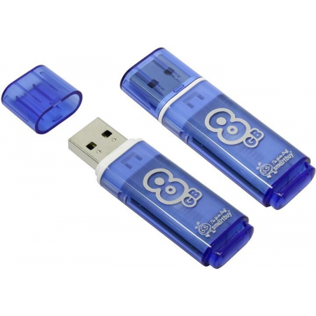 USB Drive 8Gb Smartbuy Glossy series Blue SB8GBGS-B, фото 