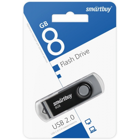 Флеш диск Smartbuy USB Drive 8GB Twist Black [SB008GB2TWK] UFD 2.0, фото , изображение 4
