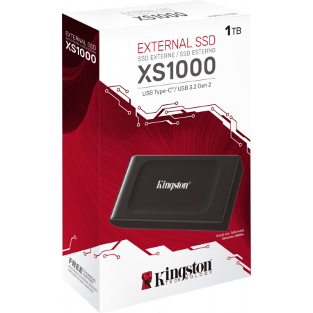 Накопитель SSD Kingston USB-C 1TB SXS1000/1000G XS1000 1.8 черный, фото , изображение 2