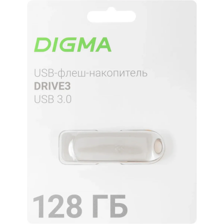 Флеш Диск Digma 128Gb DRIVE3 DGFUM128A30SR USB3.0 серебристый, фото , изображение 2