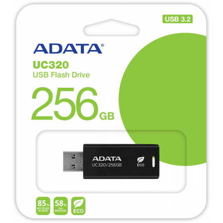 Флеш Диск A-DATA 256GB  UC320, USB 3.2, черный выдвижной, фото , изображение 3