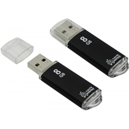 Флешка USB Smartbuy USB 2.0 8Gb V-Cut Black, фото 