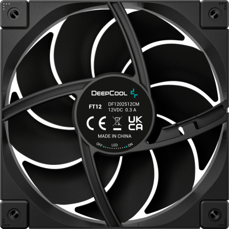 Вентилятор для корпуса Deepcool FT12 120х120x25 черный 4-pin 32дБ (R-FT12-BKWPN1-G) Ret, фото , изображение 3
