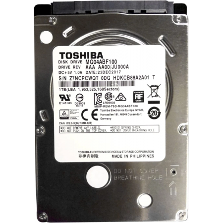 Жесткий диск Toshiba 1Tb 5400rpm MQ04ABF100 128Mb 2.5" SATA-III, фото 