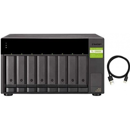 Полка расширения сетевого хранилища без дисков SMB QNAP TL-D800C USB 3.2 Gen 2 Type-C JBOD storage enclosure, 8-tray 3,5/2,5 w/o HDD. desktop version., фото , изображение 4